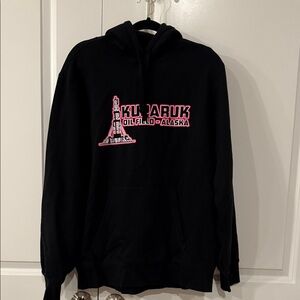 Never worn Sport-Tek Black Hoodie with Pink Graphic size L